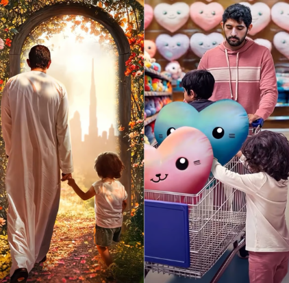 El jeque Hamdan y sus niños. (Instagram)