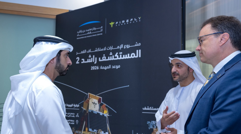 El jeque Hamdan durante la reunión con los empresarios. (X)