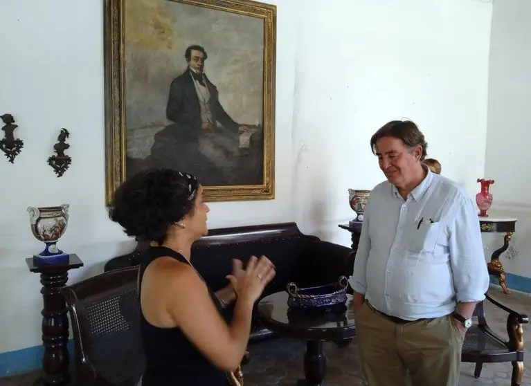 García Montero, en la casa natal del poeta José María Heredia. (Sergio Martínez Martínez)