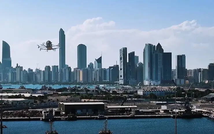 Una imagen de X del taxi aéreo autónomo en Abu Dhabi.