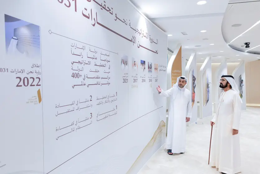 El gobernante de Dubai durante la presentación del plan. (X)