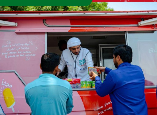 Una imagen de X de un voluntario en Emiratos.