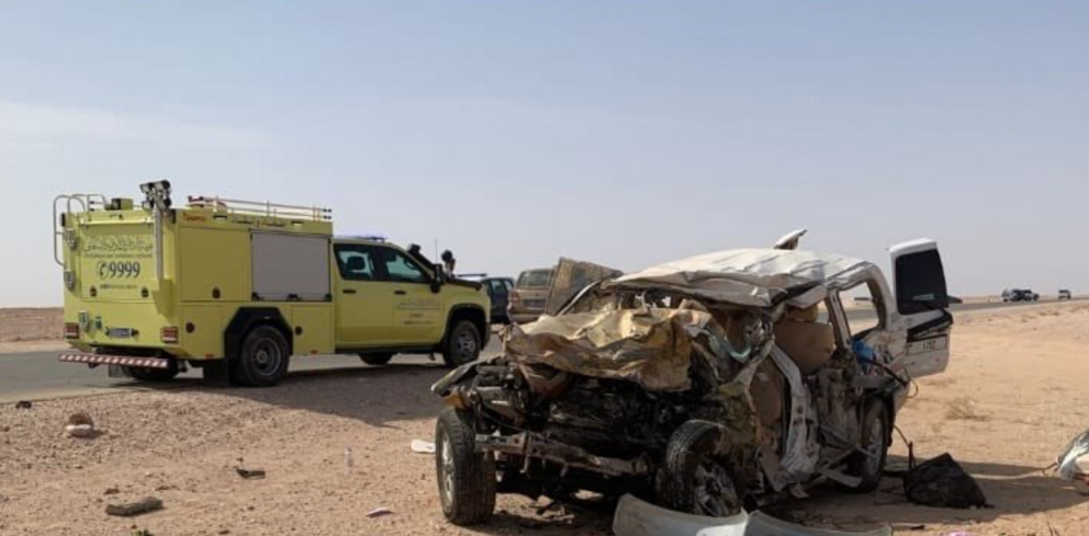 Estado del vehículo tras el accidente. (@CDAA_OMAN)