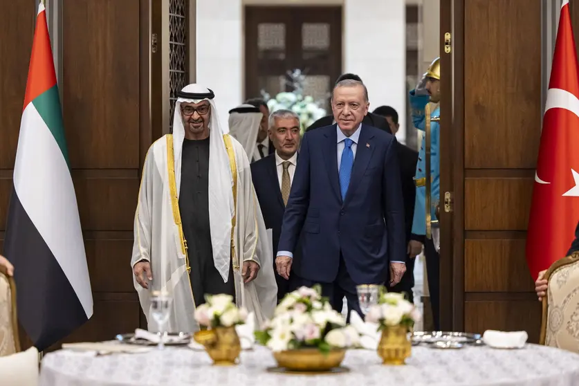 Los presidente de Emiratos e Irán, durante su encuentro en Ankara. (Fuente externa)