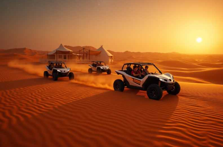 Vehículos eléctricos en el desierto de Dubai. (Fuente externa)