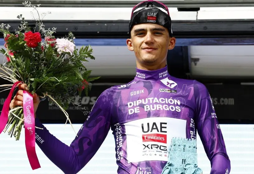 El ciclista mexicano tras ganar la Vuelta a Burgos. (X)