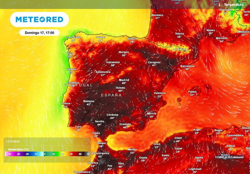 Este domingo hará más calor en la depresión del Guadalquivir que en Abu Dabi, según el modelo de cabecera de Meteored.