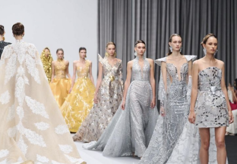 Modelos con diseños del nicaragüense en la Dubai Fashion Week. (Instagram)