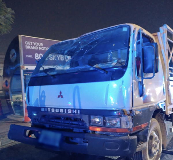 El vehículo involucrado en el siniestro. (Policía de Dubai)