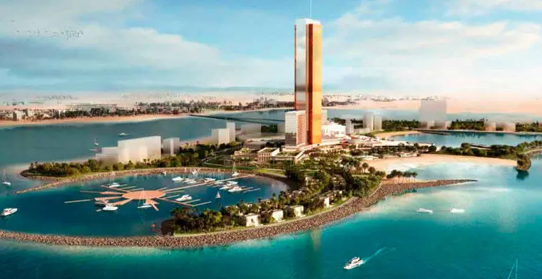 Maqueta del Wynn Integrated Resort en Al Marjan Island. (X)