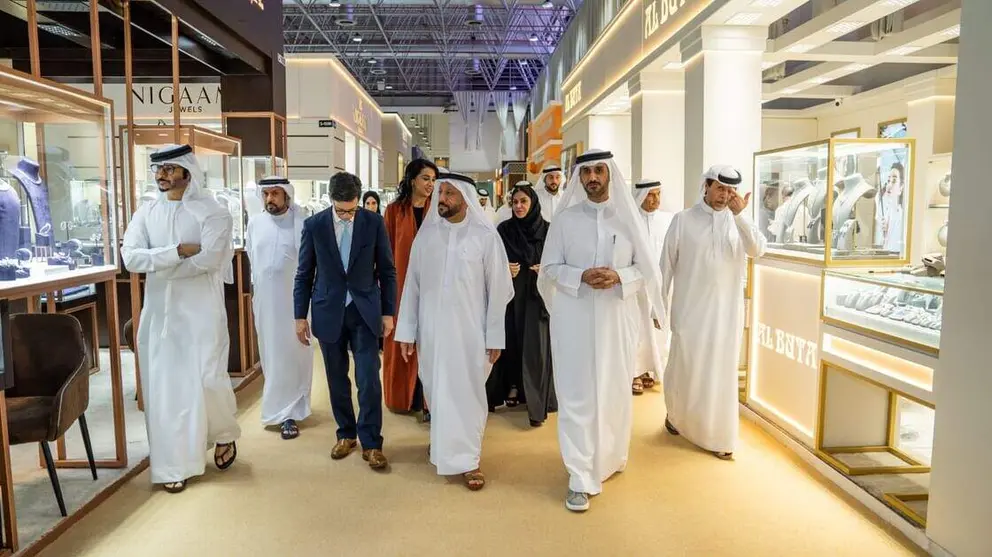 Un momento de la inauguración de la 56ª edición del Watch and Jewellery Middle East Show. (WAM)