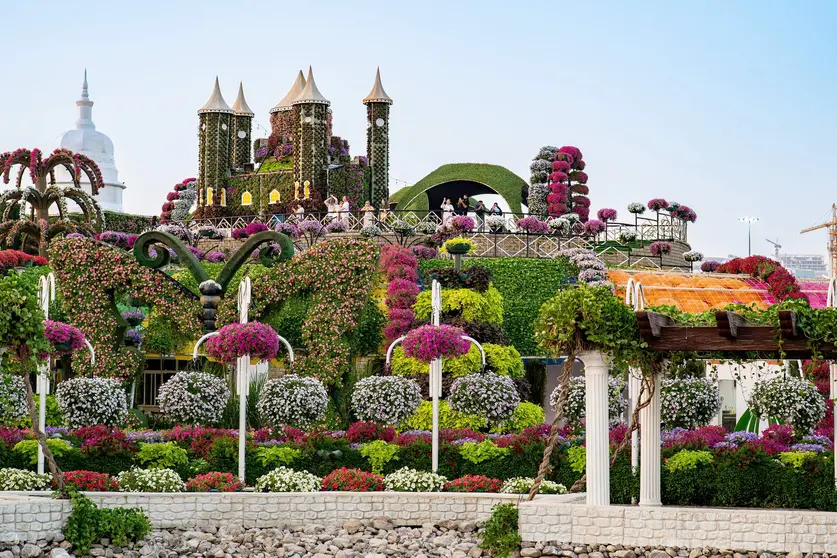 Una imagen del jardín más grande de Duibai. (Dubai Media Office)