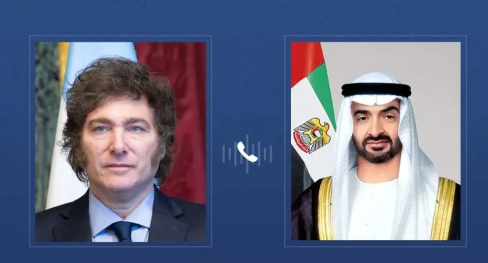 Los presidentes de EAU y Argentina. (WAM)