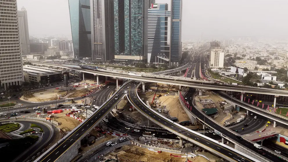 Imagen a&eacute;rea de los puentes. (Dubai Media Office)