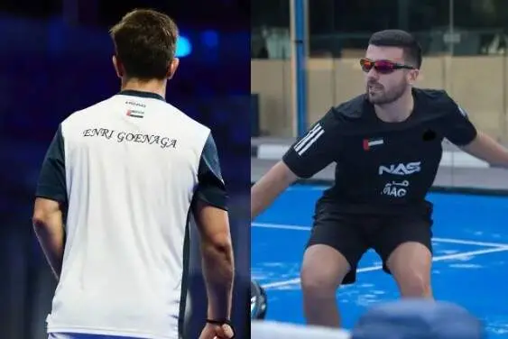 Goenaga y Vilari&ntilde;o con la selecci&oacute;n emirat&iacute; de P&aacute;del. (Fuente externa)