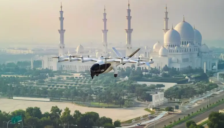 El Midnight, dise&ntilde;ado por Archer Aviation, tiene capacidad para cuatro pasajeros y un piloto. (Oficina de Inversiones de Abu Dhabi)