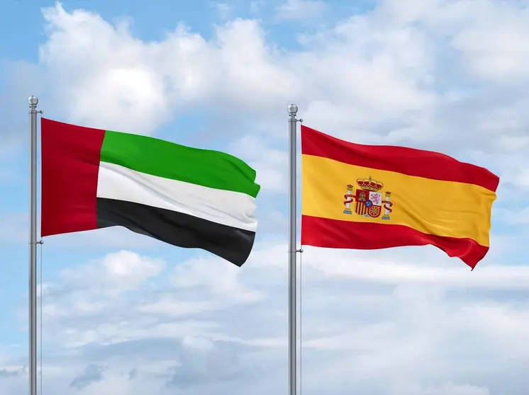 Imagen de banderas de EAU y Espa&ntilde;a. (WAM)