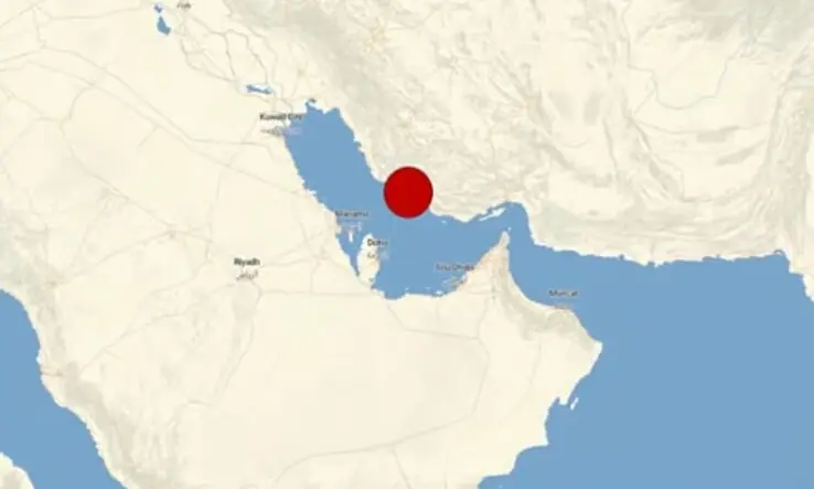 El punto rojo marca el epicentro del terremoto. (Fuente externa)