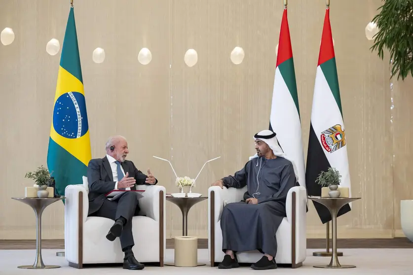 Los presidentes de EAU y Brasil en Abu Dhabi. (WAM)