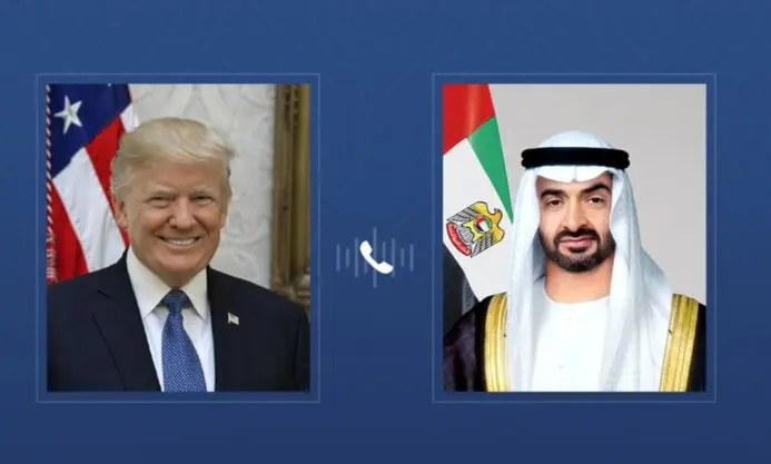 Los presidentes de EAU y Estados Unidos. (WAM)