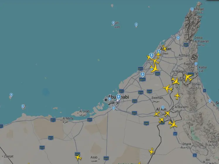 Captura de pantalla de la web de seguimiento de vuelo Fligthradar24 este jueves.