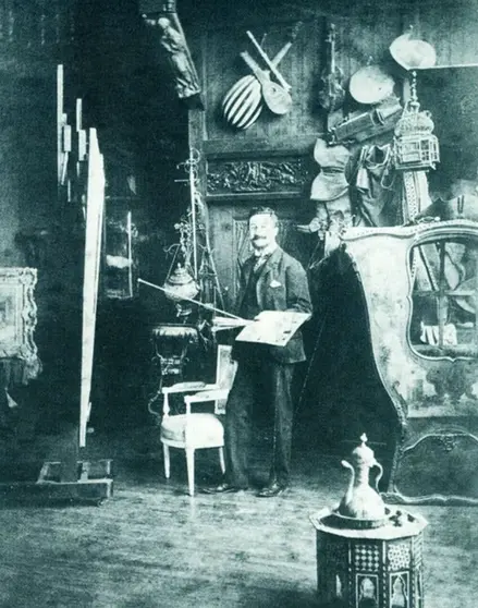 Andres de Santa Maria en su estudio. (Fuente externa)