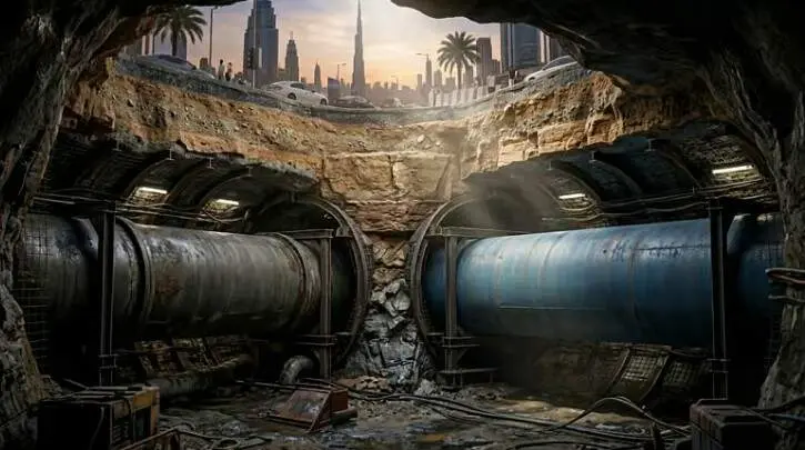 Una imagen del alcantarillado. (Dubai Media Office)