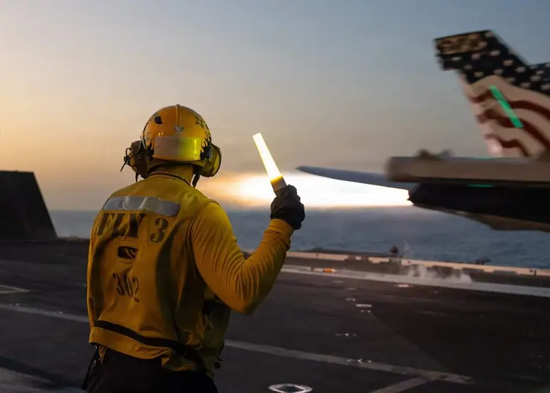 Cubierta del USS George H.W. Bush portaaviones de EEUU. (CENTCOM)