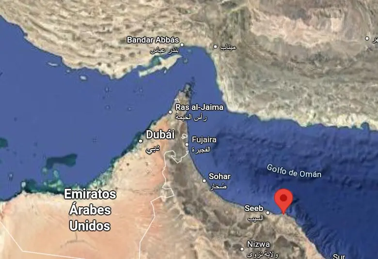 Situaci&oacute;n de Mina Al Fahal en las proximidades de Mascate, capital de Om&aacute;n. (Google Maps)
