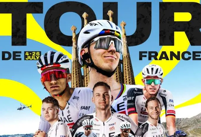 Los ciclistas del EAU Team Emirates en el Tour de Francia. (X)