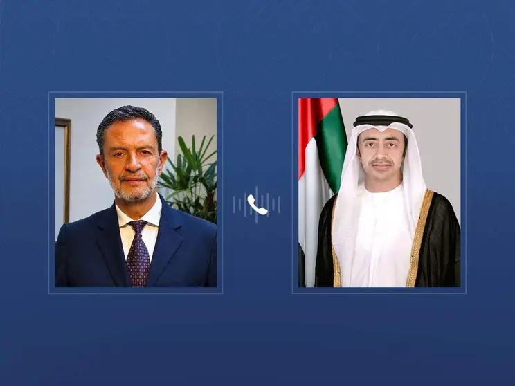 Los ministros de Exteriores de Colombia y Emiratos &Aacute;rabes Unidos. (WAM)