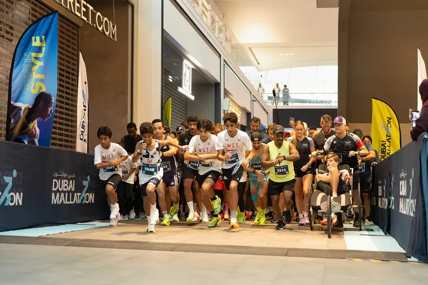Perspectiva de una prueba deportiva en Dubai Mallathon. (WAM)