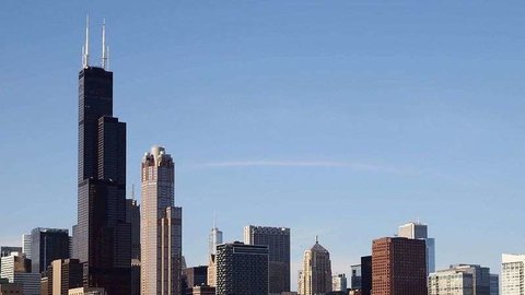 Perspectiva de Chicago con Willis Tower a la izquierda.