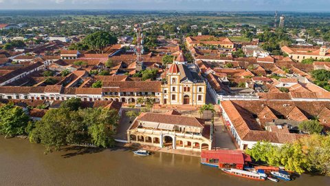 Perspectiva aérea de Mompox, la colombiana Ciudad Valerosa. (Fuente externa)