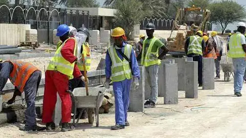 Trabajadores en Qatar.