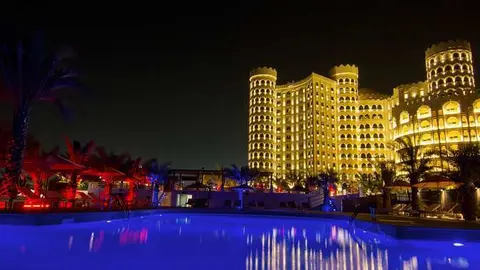 Hoteles en la urbanización de Al Hamra en Ras Al Khaimah (Emiratos Árabes).