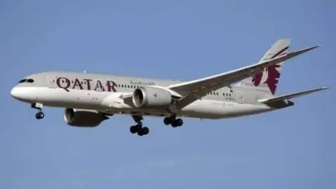 Un boieng 787 de la aerolínea Qatar Airways.