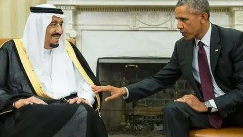 El rey saudí y el presidente de Estados Unidos en la última reunión en la Casa Blanca.