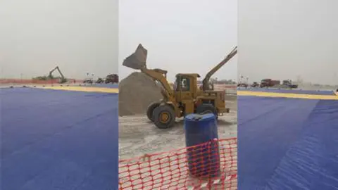 La construcción en las Islas del Mundo de Dubai avanzan a buen ritmo.