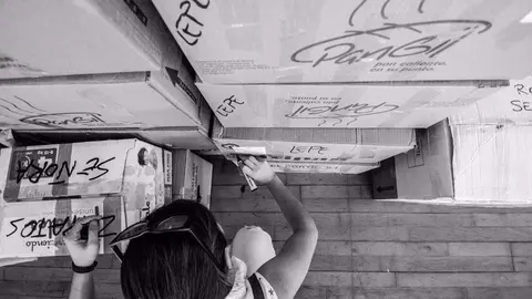 Cargamento para los refugiados llegados a Europa procedentes de Siria. 