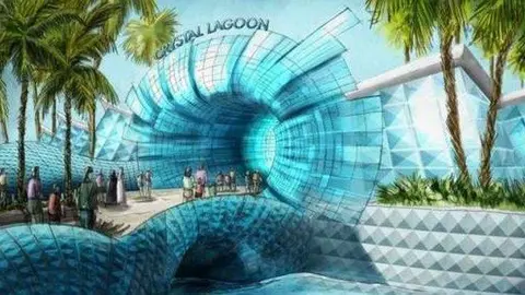 Futuro parque acuático Crystal Lagoon en Sharjah.