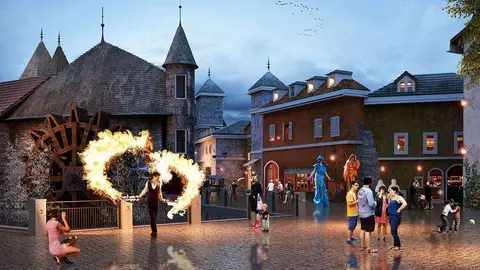 Maqueta de Riverland Dubai que tendrá un canal de agua de un kilómetro.