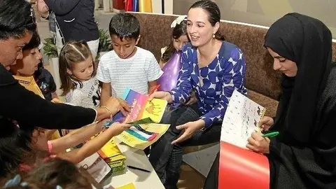 Claudía Mejía en la presentación de su libro 'De Dónde eres, Sofía'. 