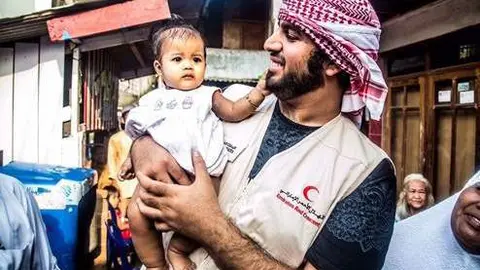 Al Kaabi durante su experiencia como voluntario. (Hamad Al Kaabi)