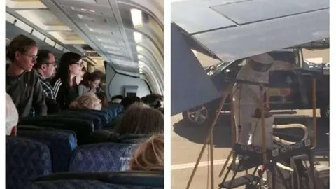 Los pasajeros no podían salir del avión.