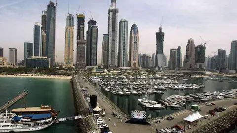 Una perspectiva de la Marina en Dubai.