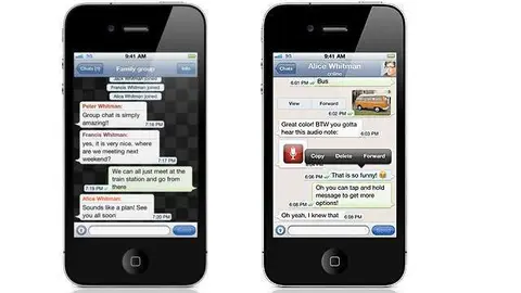 Mensajes en la aplicación whatsapp.