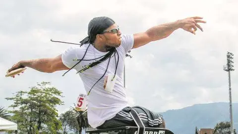 El vallecaucano Mauricio Valencia durante una competición.