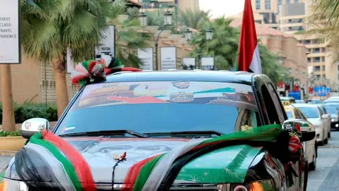 Celebración del 2 de Diciembre en la zona de Jumeirah Beach Residence en Dubai. (Celia Unquiles)