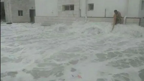 Las lluvias han provocado inundaciones en el Golfo.